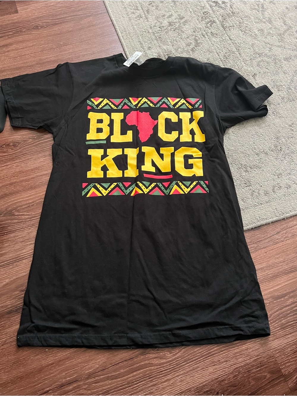 Black King Graphic Tee - Black with Yellow & Red Accent